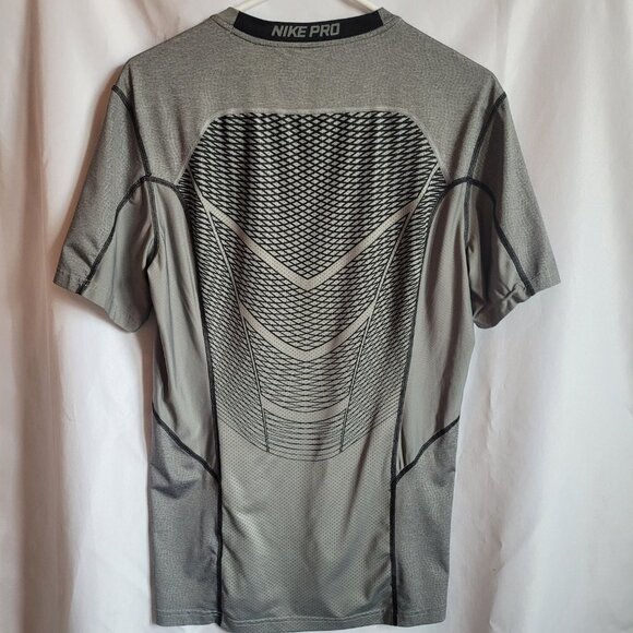 Nike Pro Vented Fitted Dri-Fit Training Short Sleeve Shirt Men's Size M Gray - Picture 5 of 7